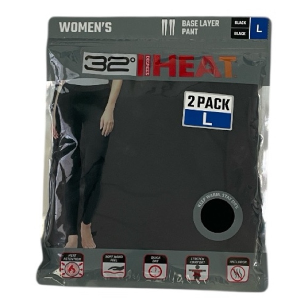 ♥️32 Degrees♥️ Black Base Layer Pants 2 Pack. Size (L)
Size L